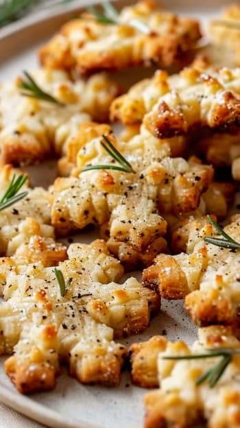 Savory Rosemary-Parmesan Snowflake Cookies