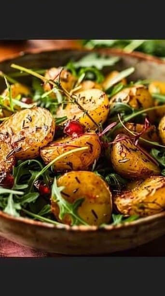 Rosemary Roasted Potato Christmas Salad with Arugula