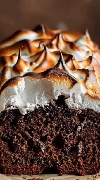 Hot Cocoa Loaf with Marshmallow Frosting