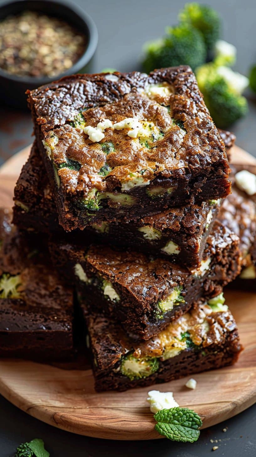 Broccoli And Feta Brownies