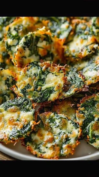 Mediterranean Spinach and Feta Cheese Crisps