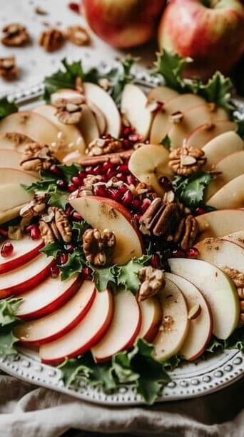Apple Walnut Christmas Salad with Creamy Cinnamon Dressing