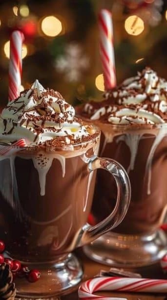 Polar Express Hot Chocolate with Whipped Peaks