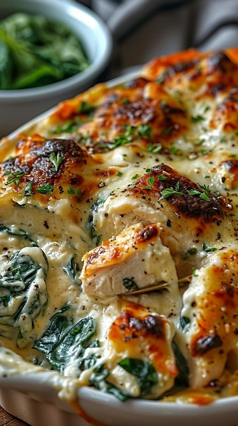 Chicken And Spinach Casserole With Cream Cheese