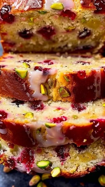Festive Pistachio Cranberry Loaf