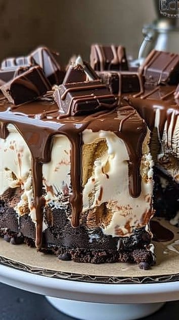 Frozen Brownie Ice Cream Cake
