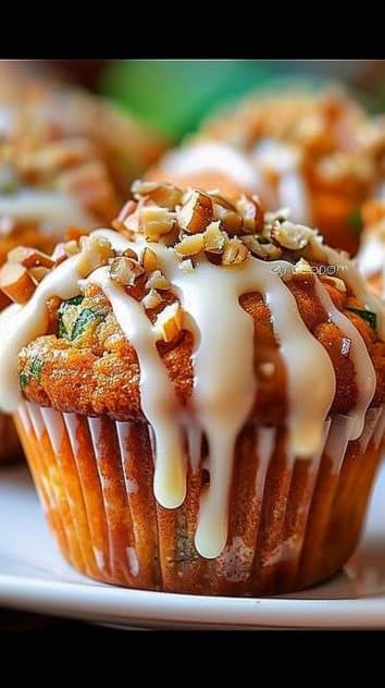 Moist Carrot Cake Zucchini Muffins