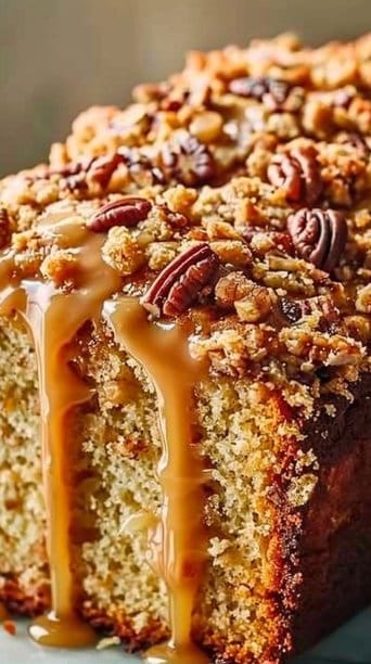 Maple Pecan Streusel Loaf with Brown Butter Icing