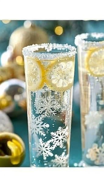 Snow Globe Sparkling Lemonade with Gummy Snowflakes