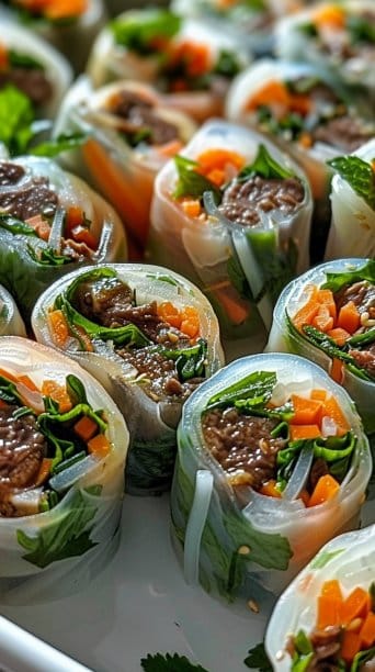 Thai Basil Beef Rolls
