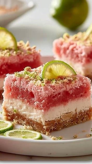 Watermelon Cheesecake Bars
