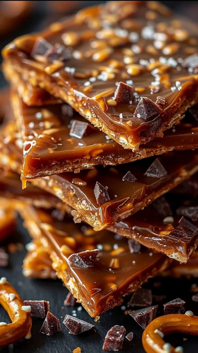 The Best Salted Caramel Pretzel Bark