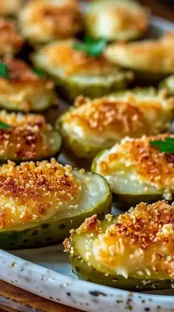 Air Fryer stuffed pickles filled with cheese, crispy and tangy snack