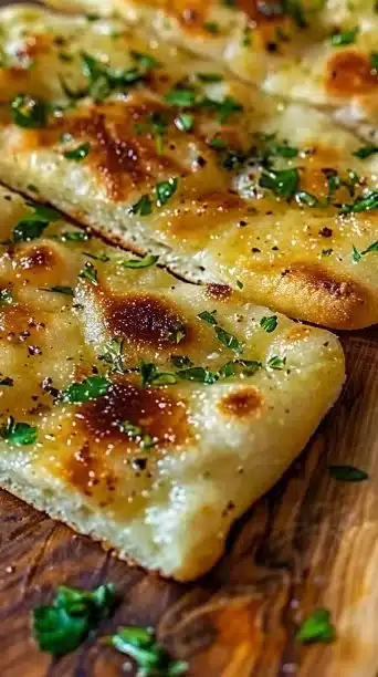 Delicious Air Fryer Tortilla Garlic Bread garnished with herbs