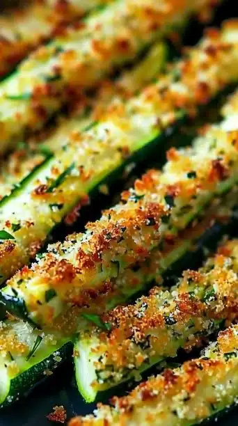 Crispy air fryer zucchini fries served in a bowl with dipping sauce.