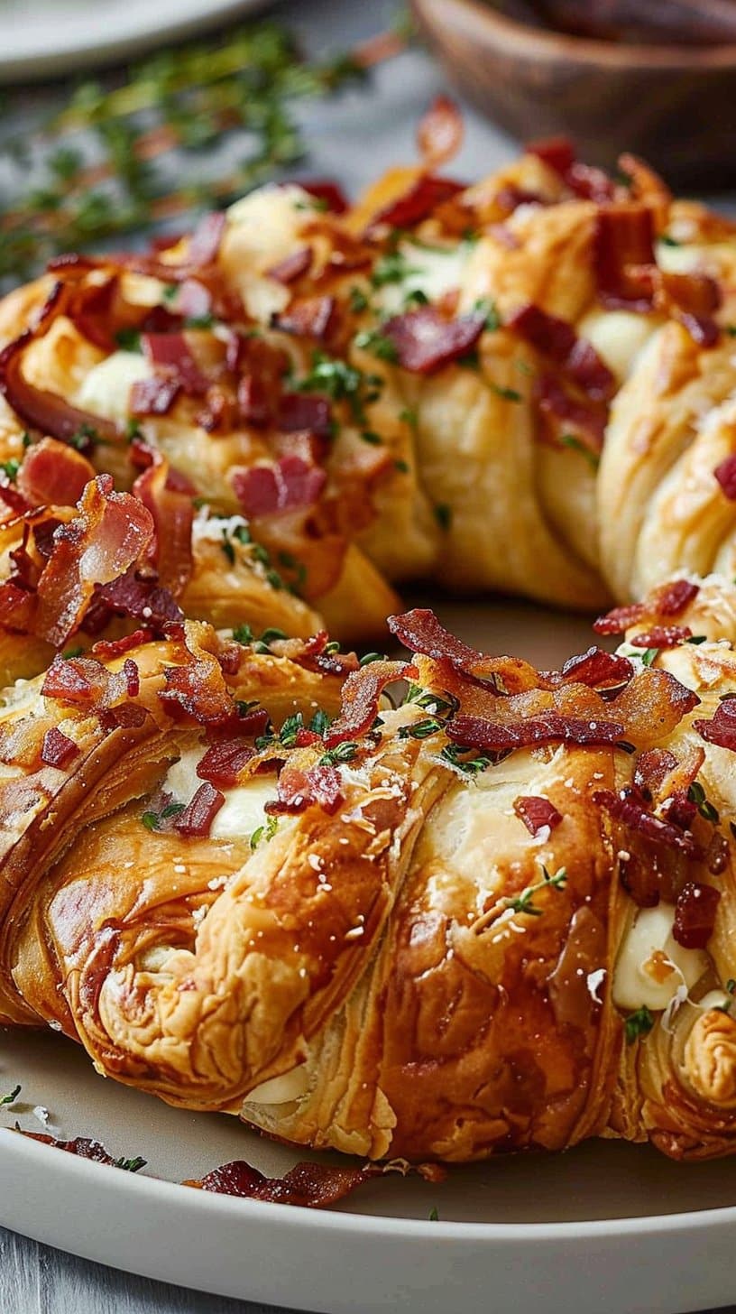 Beef Bacon Brie Crescent Wreath