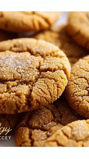 Delicious chewy brown sugar cookies on a plate with a glass of milk
