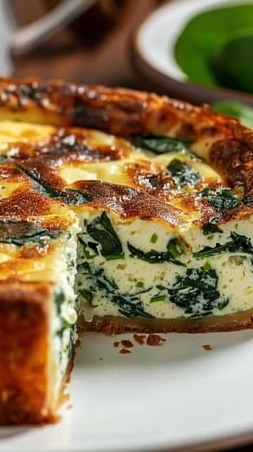 Cottage Cheese and Spinach Crustless Quiche