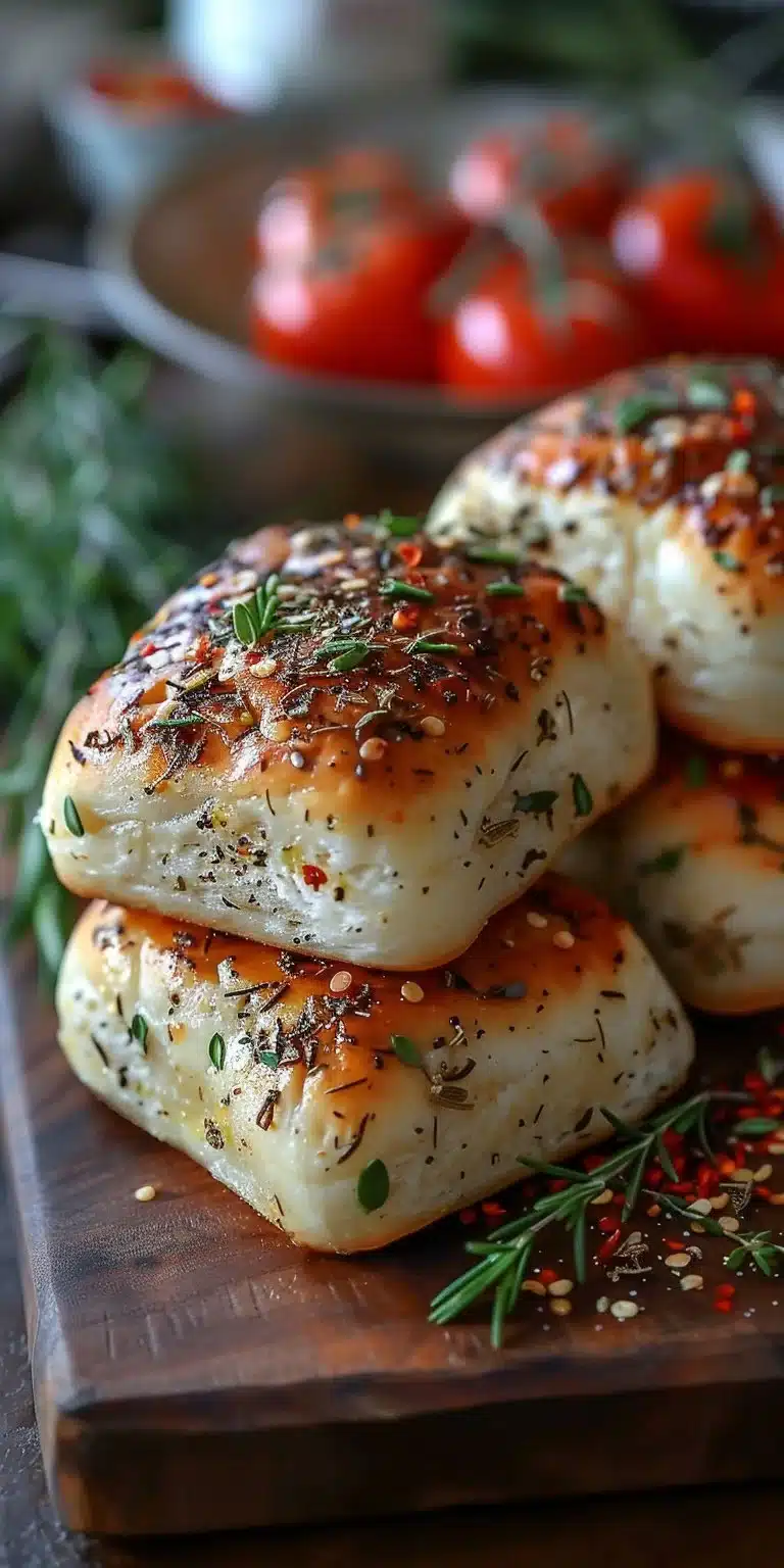 Plate of cottage cheese herb protein rolls garnished with herbs