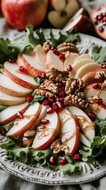 Apple Walnut Christmas Salad with Creamy Cinnamon Dressing