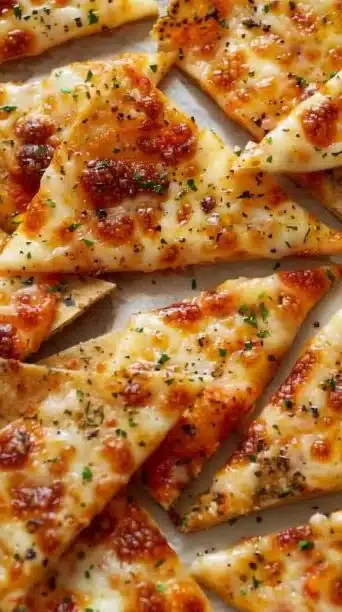 Delicious crispy pizza chips served in a bowl