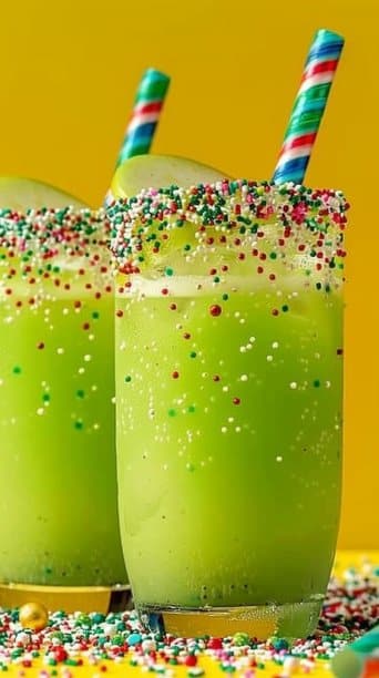 Elf’s Green Apple Fizz with Holiday Sprinkles