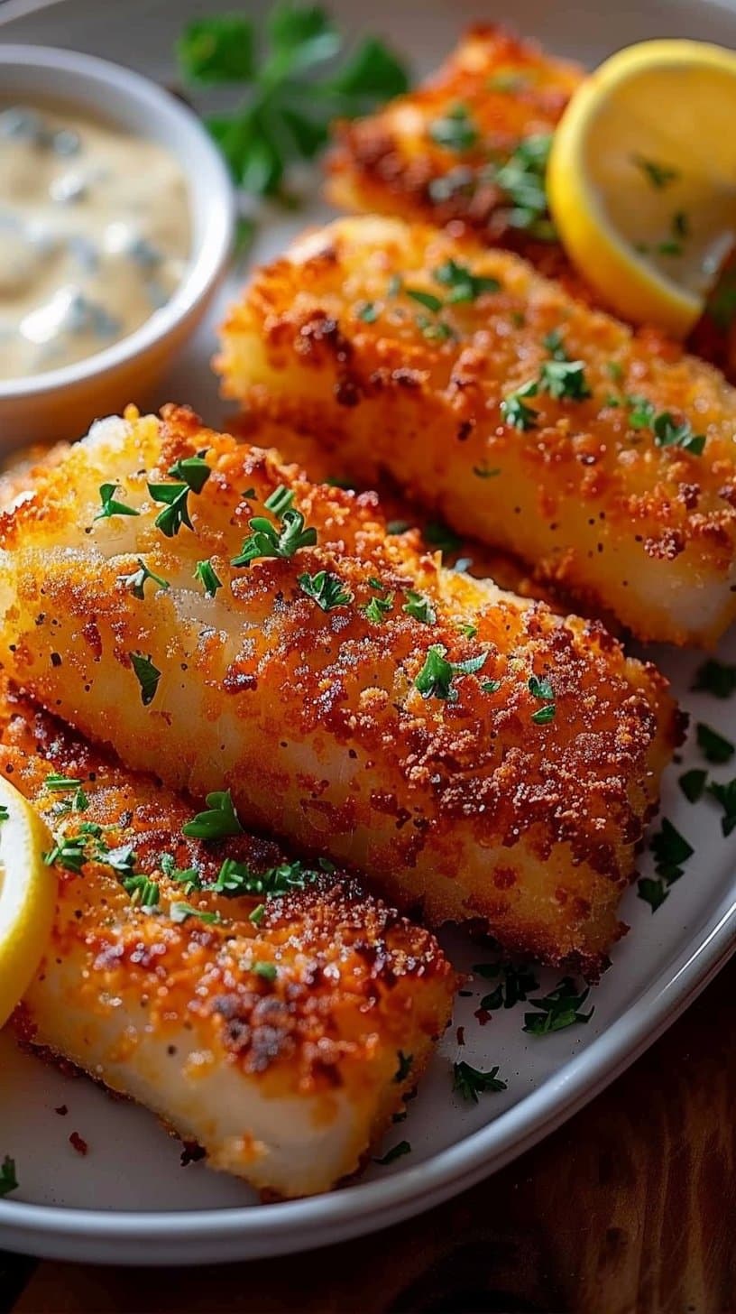 Crispy Baked Fish Sticks With Tartar Sauce