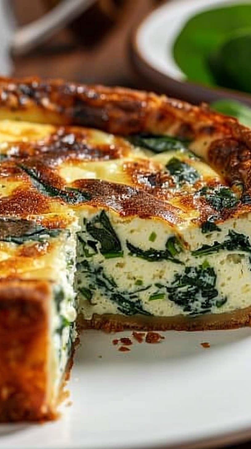 Cottage Cheese and Spinach Crustless Quiche