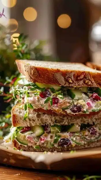 Easy cucumber salad sandwiches with fresh cucumbers and creamy dressing