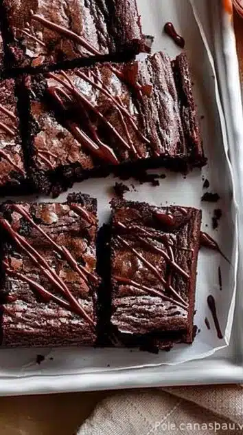 Delicious flourless Greek yogurt brownies served on a plate