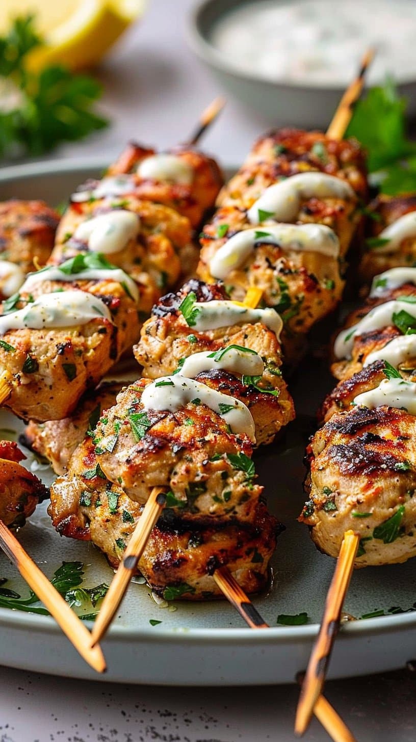 Chicken Kofta With Garlic Yogurt Sauce