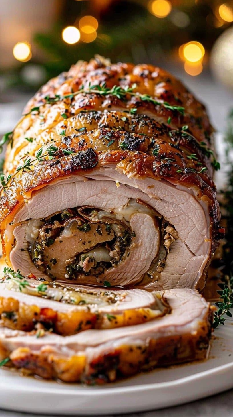 Delicious Christmas Stuffed Pork Roast