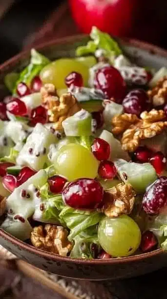 Holiday Waldorf Salad featuring apples, walnuts, and a modern twist