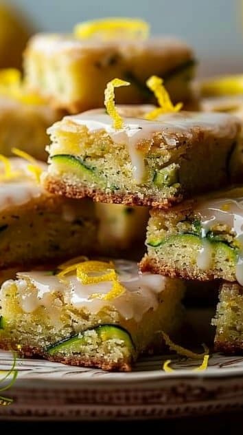 Lemon Zucchini Bars with Glaze