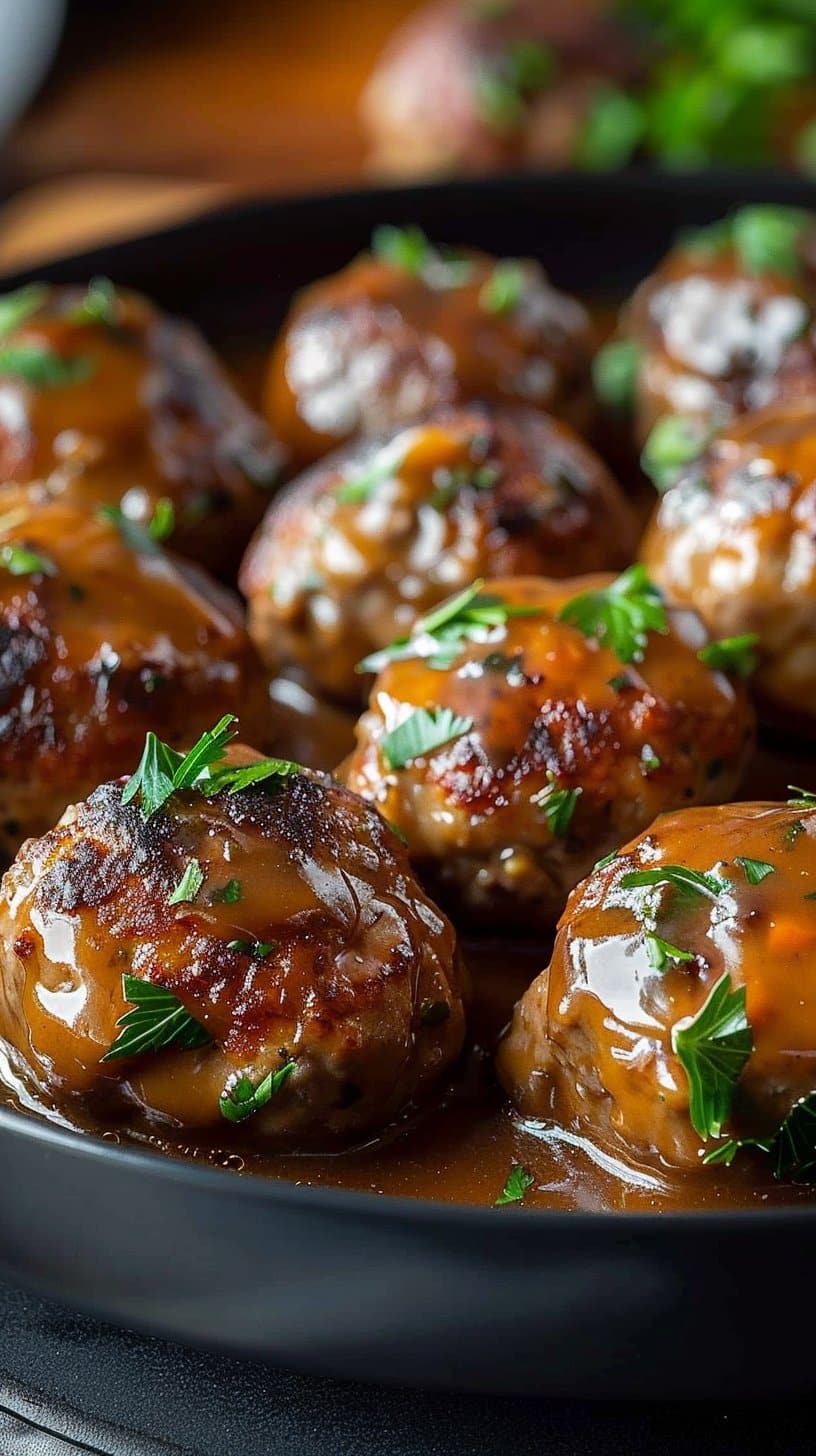Stuffed Meatballs in Guinness Gravy