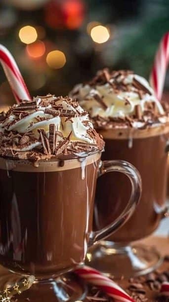 Polar Express Hot Chocolate with Whipped Peaks