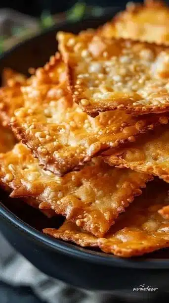 Plate of homemade cheese crackers ready to be enjoyed as a delicious snack