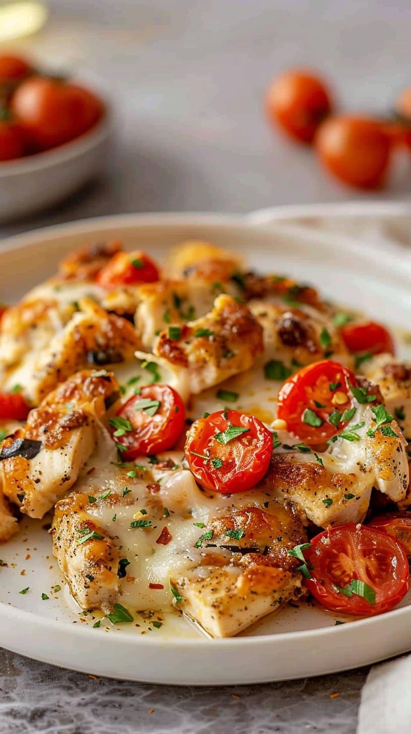 Clean Eats Bruschetta Chicken Casserole