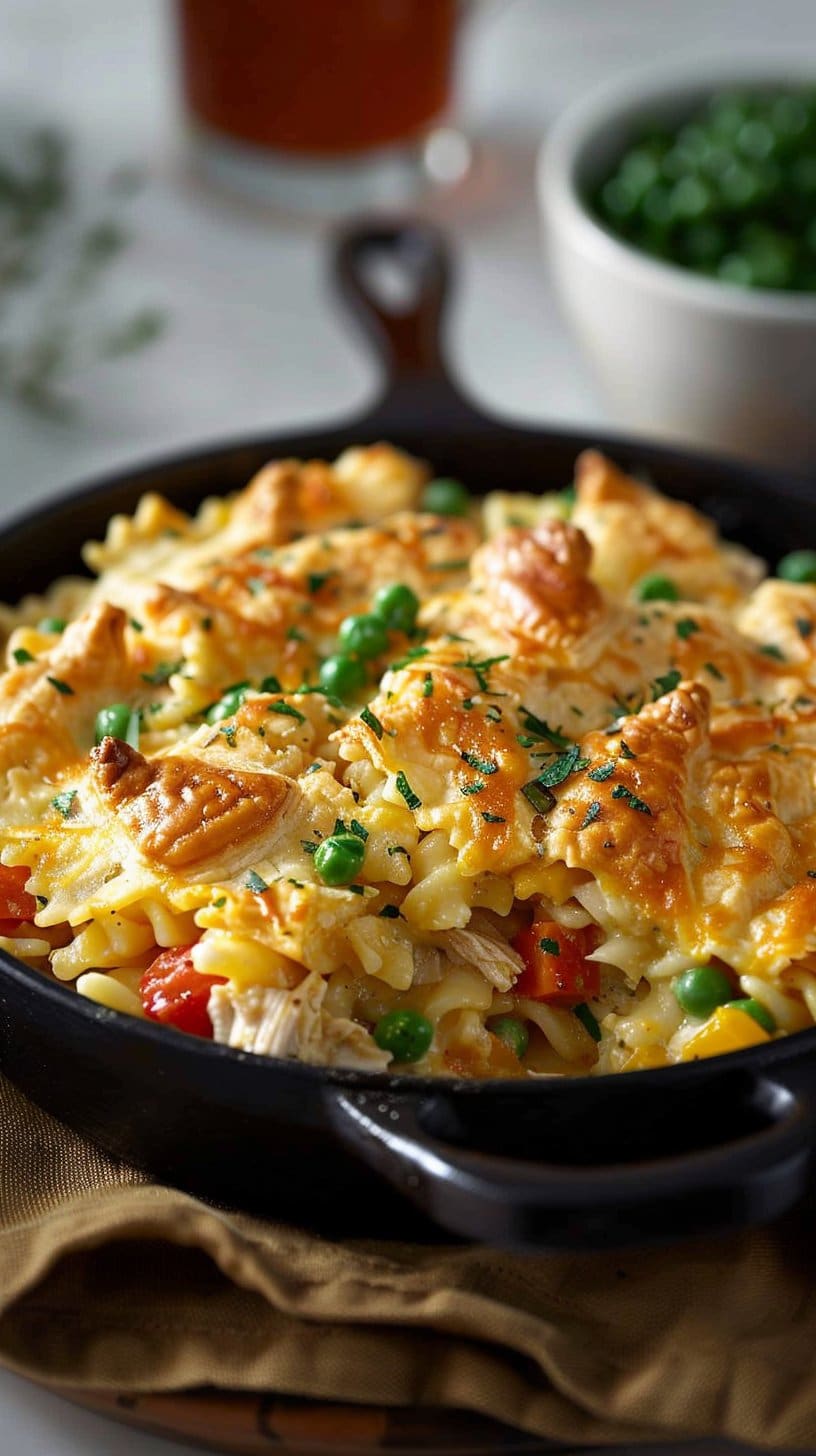 Chicken Pot Pie Noodle Skillet