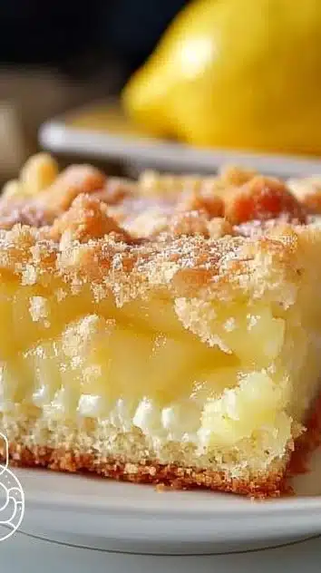 Delicious Lemon Cream Cheese Dump Cake with creamy frosting