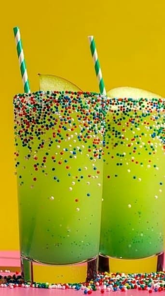 Elf’s Green Apple Fizz with Holiday Sprinkles