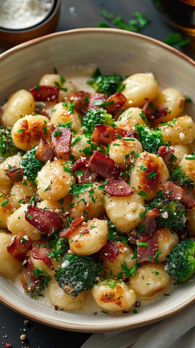 Boursin Beef Bacon And Broccoli Gnocchi