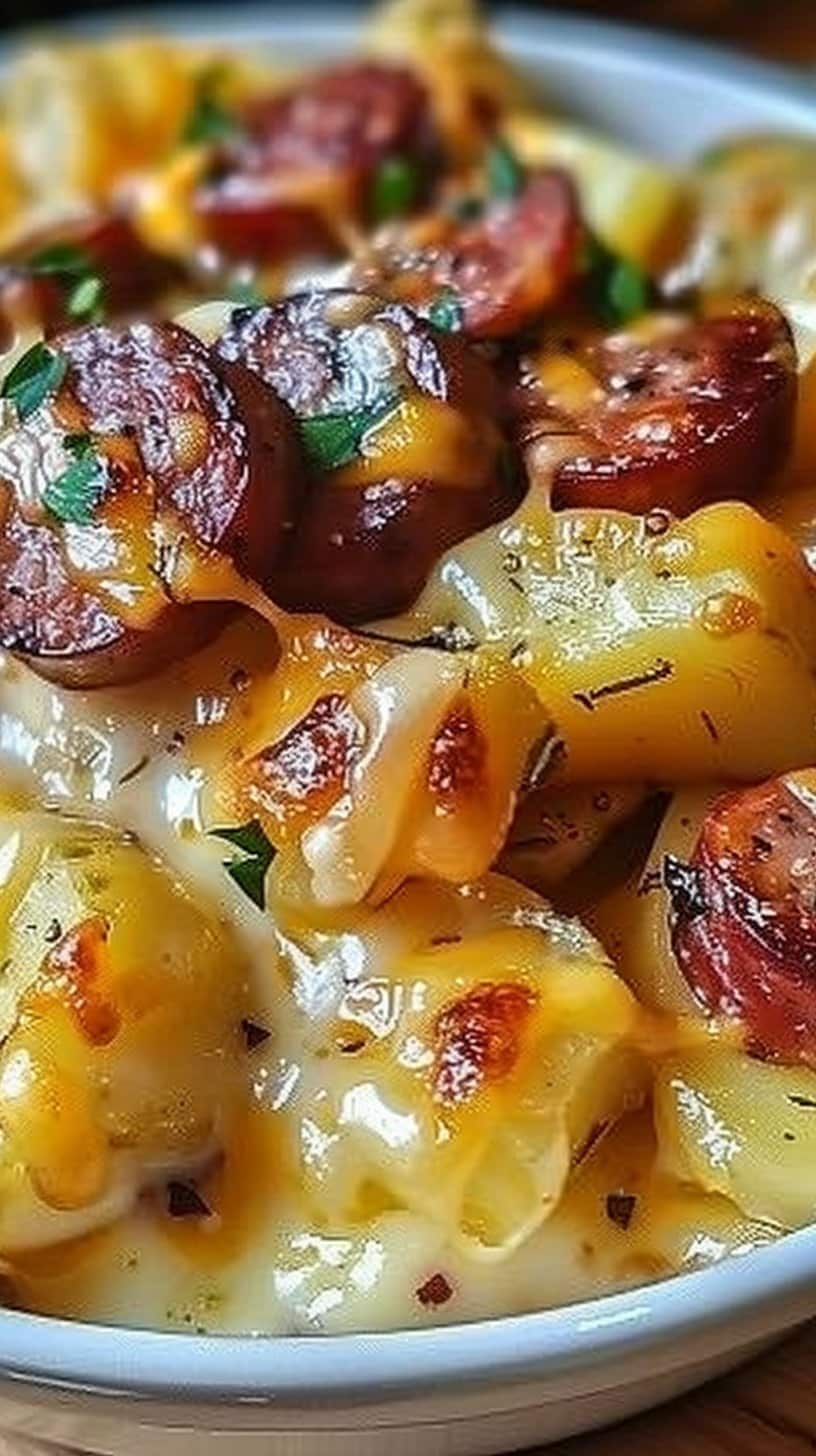 Cheesy Ranch Potatoes and Smoked Sausage