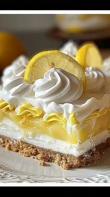 No-bake Oreo lemon dessert recipe with layers of creamy lemon filling and Oreo crust