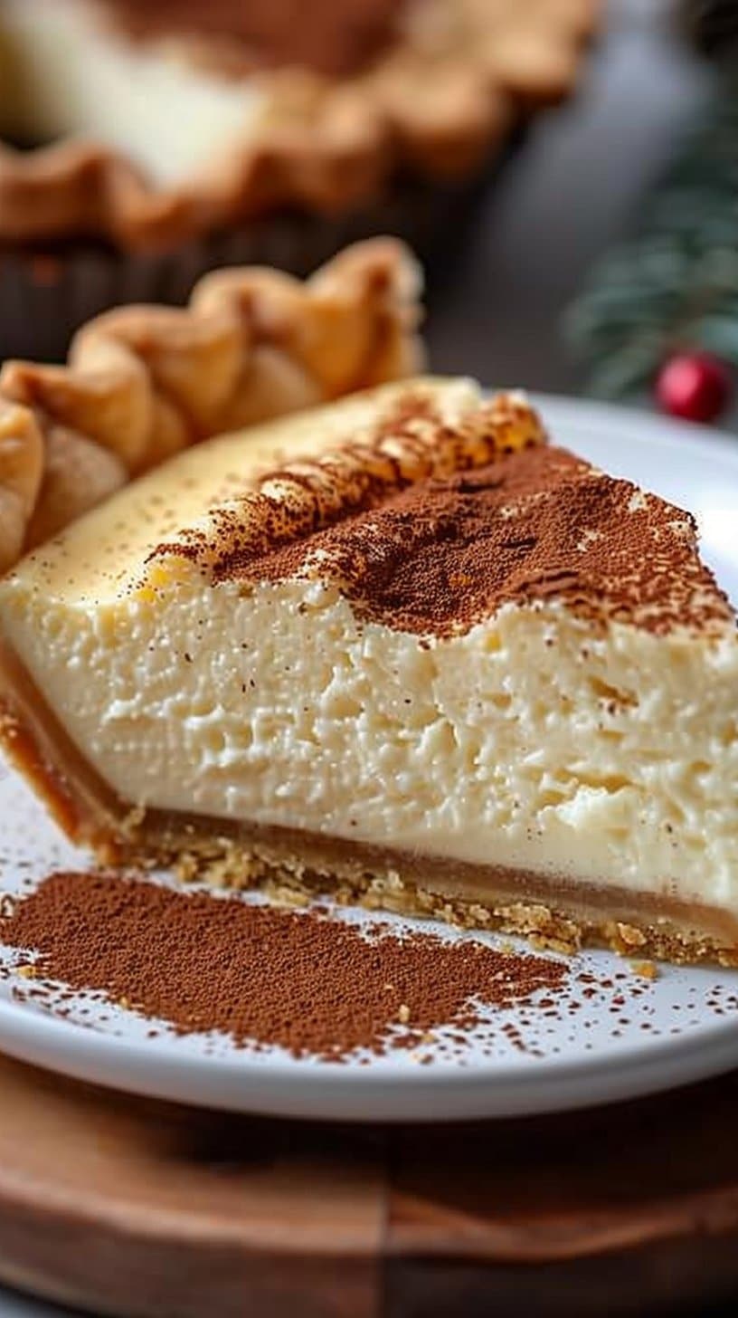 Christmas Eve Cinnamon Vanilla Custard Pie Creamy Holiday Dessert Magic