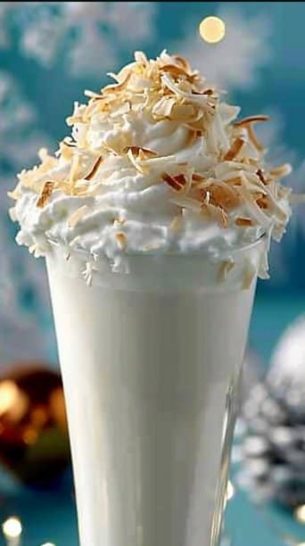 Snowball Milkshake with Coconut Sprinkles