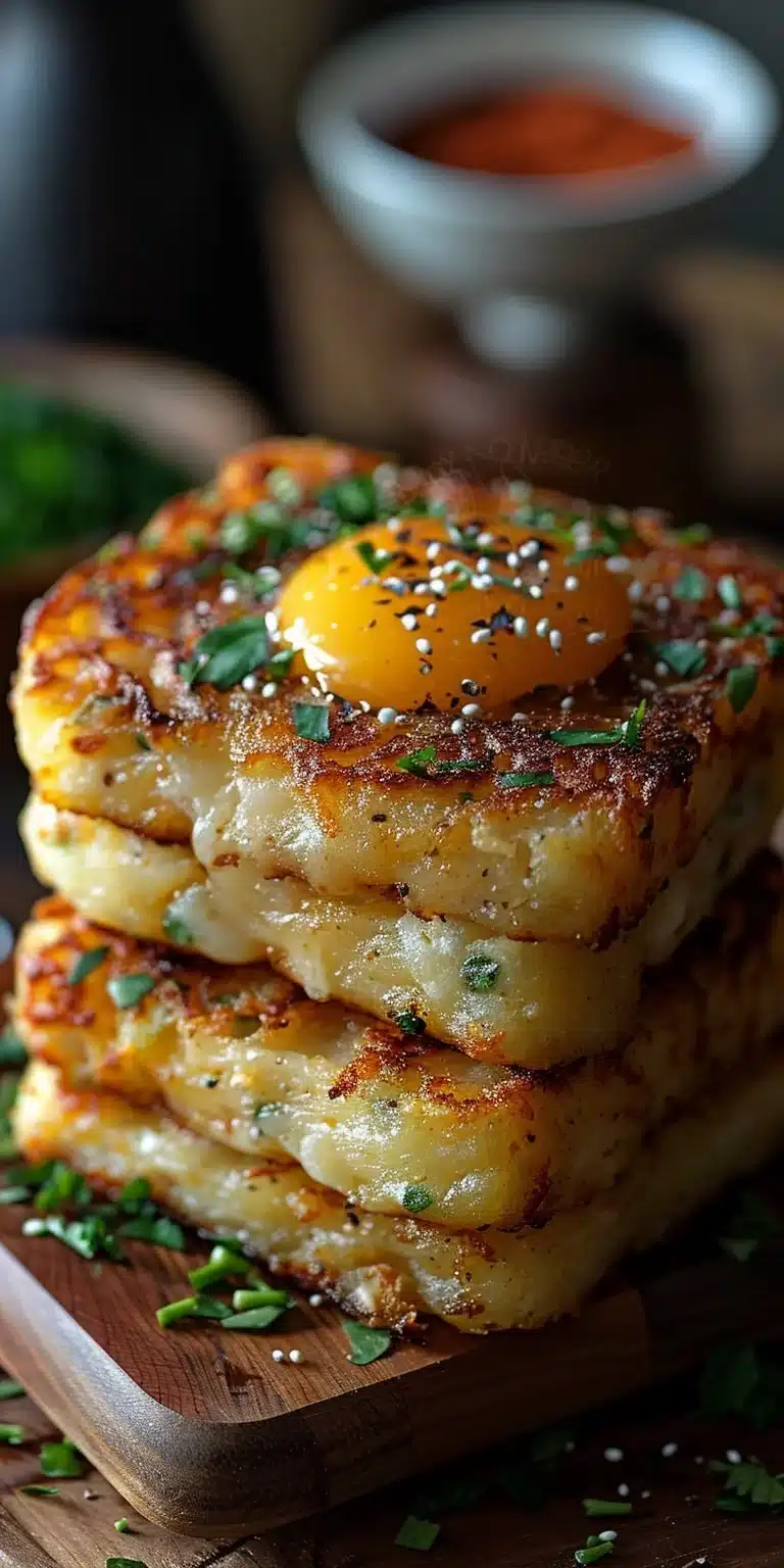 Protein-loaded breakfast hash browns served on a plate with toppings
