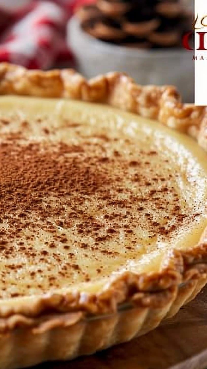 Christmas Eve Cinnamon Vanilla Custard Pie Creamy Holiday Dessert Magic