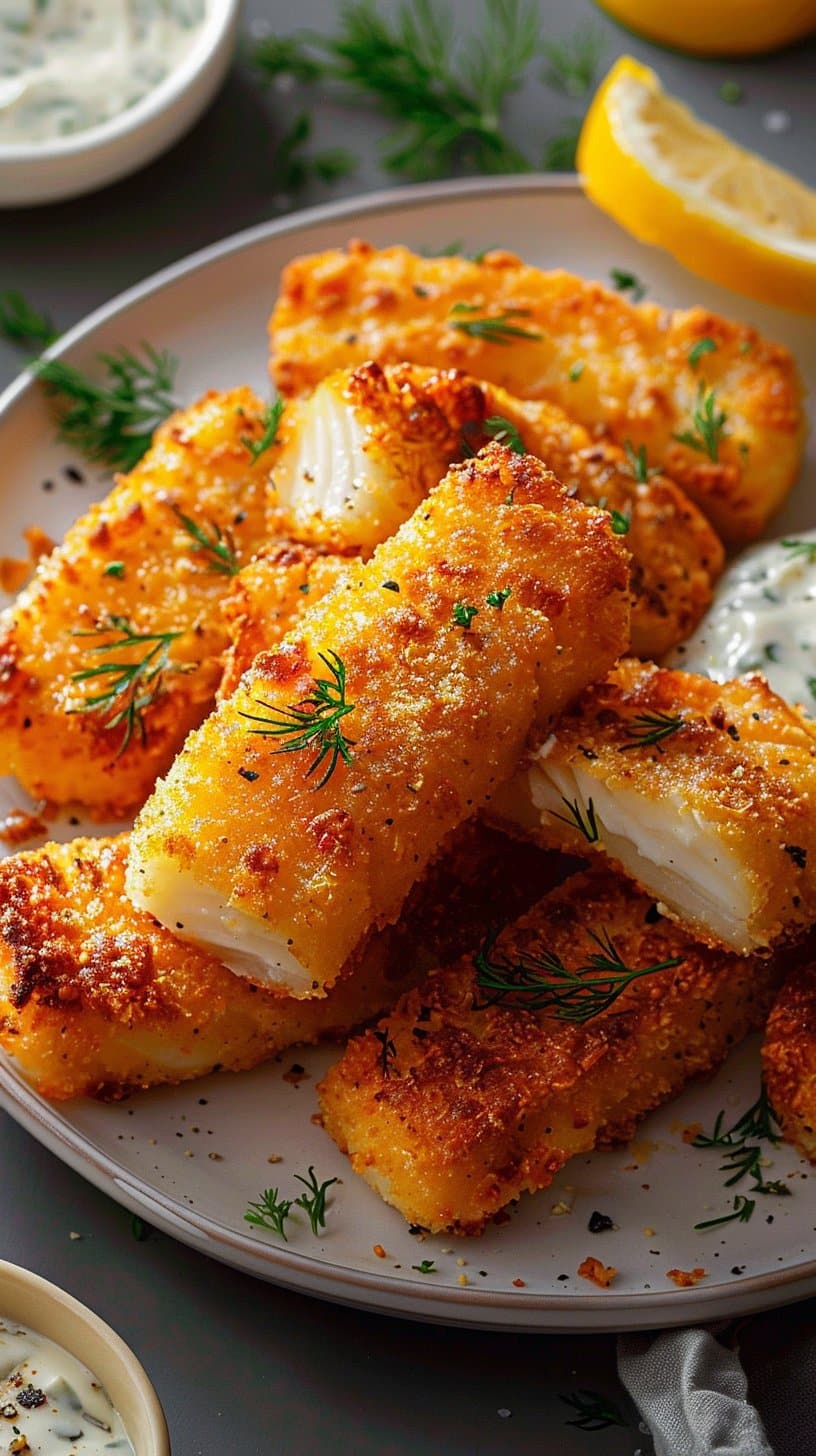 Crispy Baked Fish Sticks With Tartar Sauce