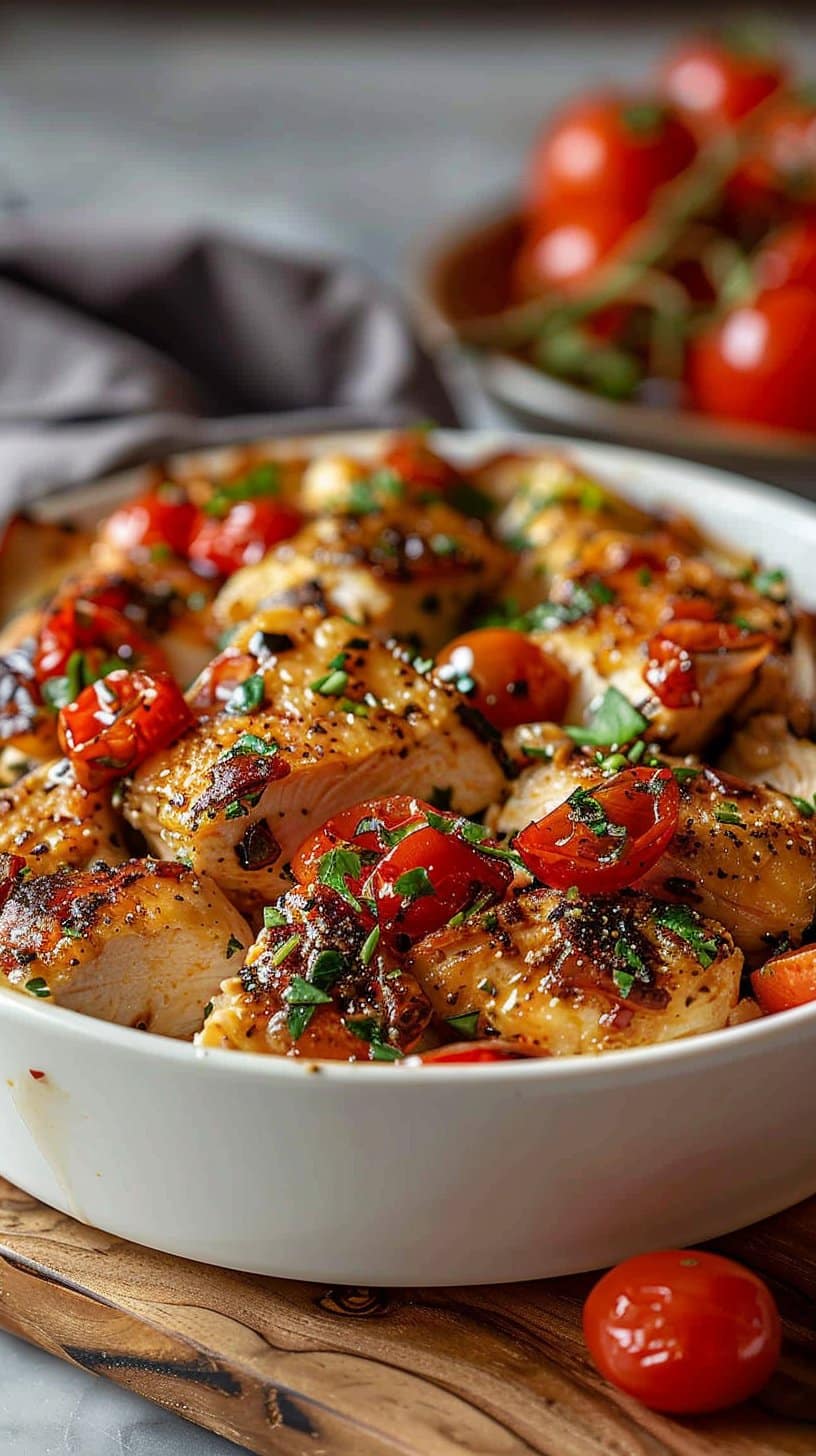 Clean Eats Bruschetta Chicken Casserole